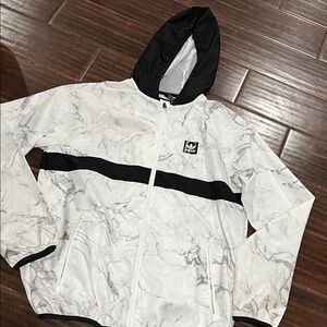 Adidas White and Black Marble Jacket